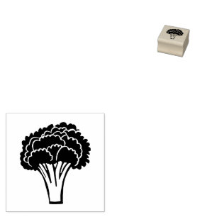 Broccoli Carved Linocut Kijk Schone Knip Rubberstempel