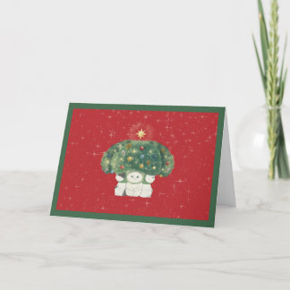 【Broccoli Cats Christmas Card】 -Red- Bedankkaart