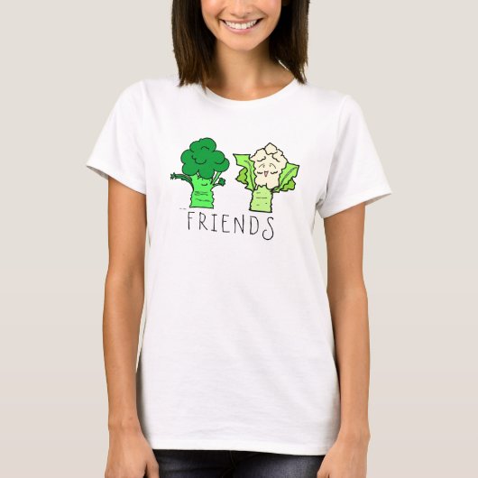 Broccoli- en bloemkool-vrienden t-shirt (Voorkant)