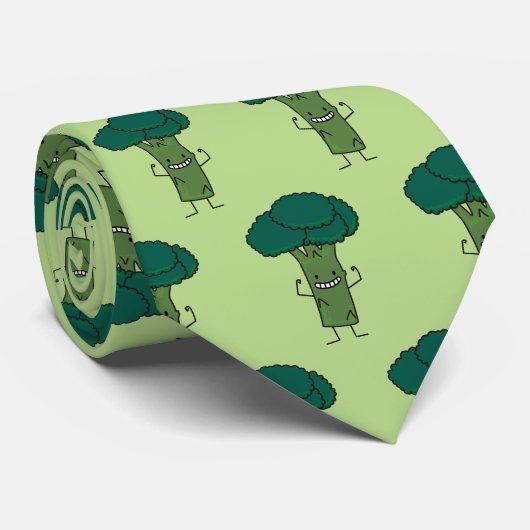 Broccoli Flexibele groene groente met groene boomk Stropdas (Opgerold)