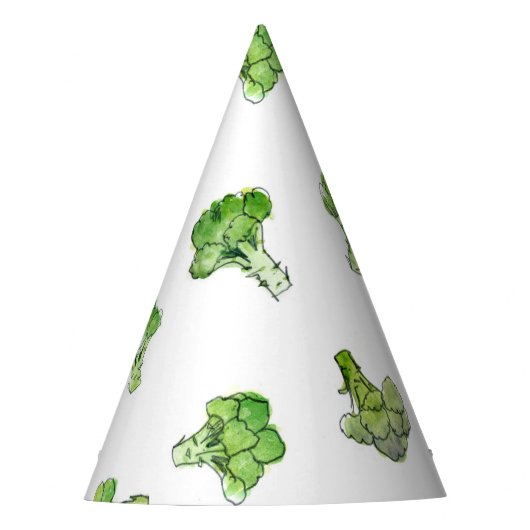 Broccoli - Gestreept - Open Feesthoedjes (Voorkant)