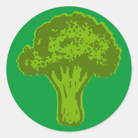 Broccoli Graphic Ronde Sticker (Voorkant)