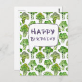 Broccoli - Happy Birthday Briefkaart (Voorkant / Achterkant)