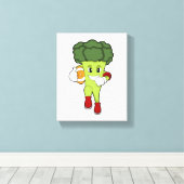 Broccoli op Football Sport Canvas Afdruk (Insitu (Houten vloer))