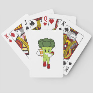 Broccoli op Football Sport Pokerkaarten