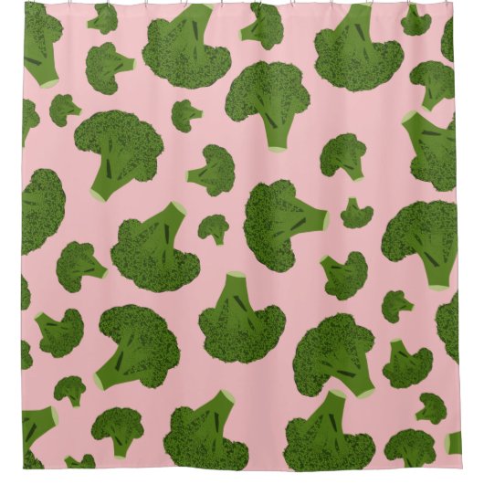 Broccoli Pattern Douchegordijn (Voorkant)