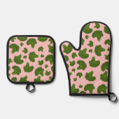 Broccoli Pattern Ovenwant & Pannenlap Set (Voorkant)
