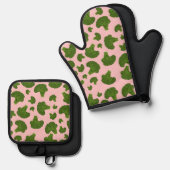 Broccoli Pattern Ovenwant & Pannenlap Set (Voorkant / Achterkant)