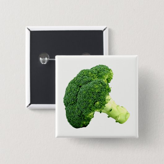 Broccoli Vierkante Button 5,1 Cm (Voorkant /achterkant)