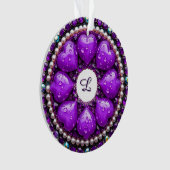 Broche de bijou violet circulaire avec cœur (devant)