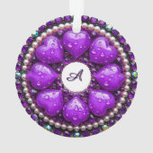 Broche de bijou violet circulaire avec cœur (dos)