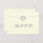 Broche Diamant et Perle sur Enveloppe RSVP (Devant / Derrière)