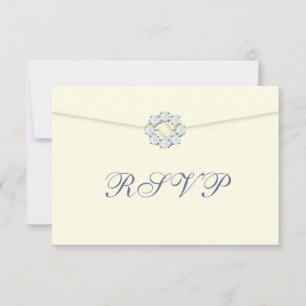 Broche Diamant et Perle sur enveloppe RSVP