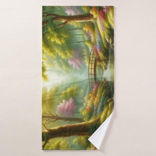 Broche printanière avec fleurs (Serviette de bain)