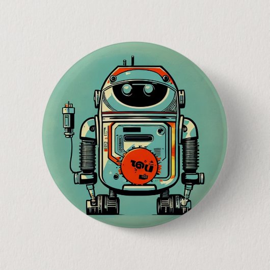 broche robot oud vuile robot ronde button 5,7 cm (Voorkant)