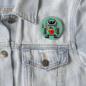 broche robot oud vuile robot ronde button 5,7 cm (In situ)