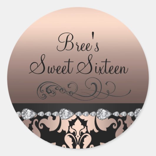 Brocher Damask & Diamond Sweet 16 Sticker (Devant)