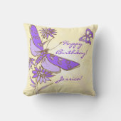 Brocher Papillon pourpre Jeter Oreiller (Recto)