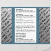 Brochure à bordure simple Cyan blanc (Dos)