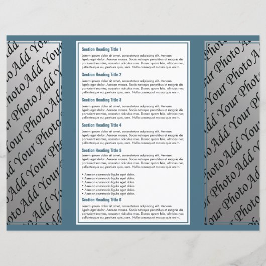 Brochure à bordure simple Cyan blanc (Dos)