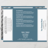 Brochure à bordure simple Cyan blanc (Devant / Derrière)