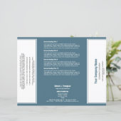 Brochure à bordure simple Cyan blanc (Debout devant)