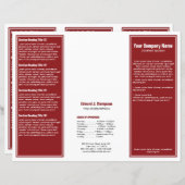 Brochure à bordure simple en blanc rouge (Devant / Derrière)