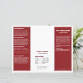 Brochure à bordure simple en blanc rouge (Debout devant)