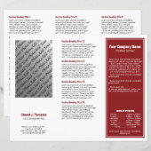 Brochure à bordure simple en blanc rouge (Devant / Derrière)
