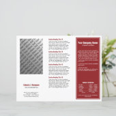 Brochure à bordure simple en blanc rouge (Debout devant)