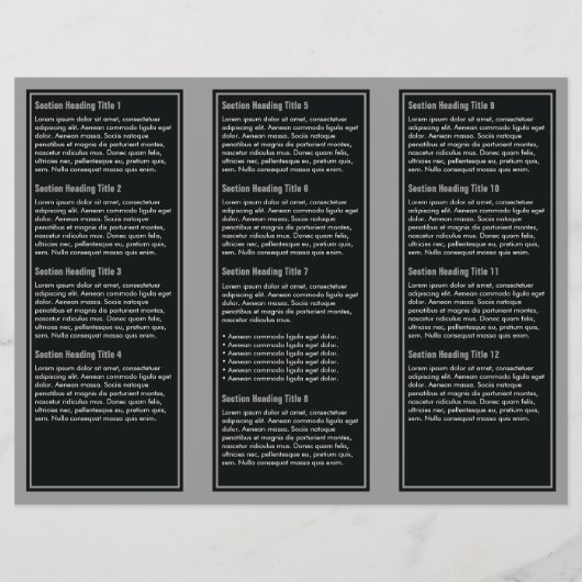 Brochure à bordure simple en gris noir (Dos)