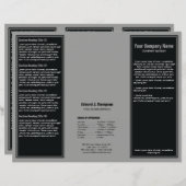 Brochure à bordure simple en gris noir (Devant / Derrière)