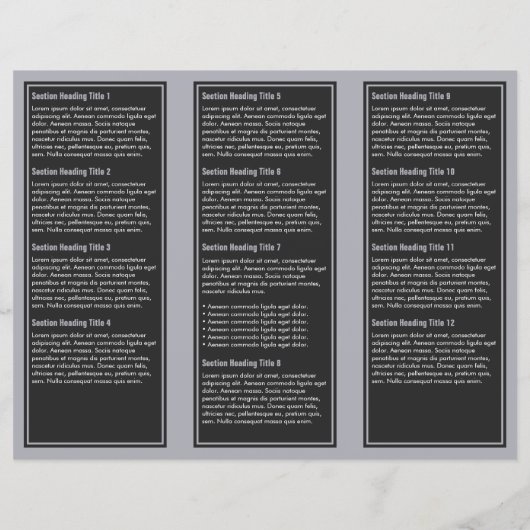 Brochure à bordure simple gris bleu (Dos)