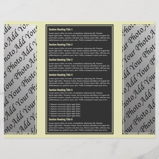 Brochure à bordure simple gris jaune (Dos)