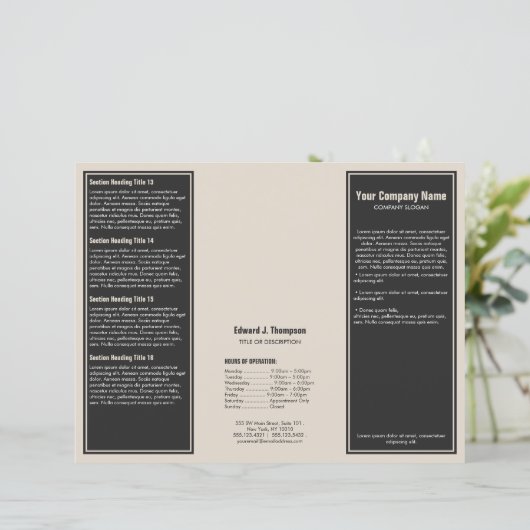 Brochure à bordure simple gris orange (Debout devant)