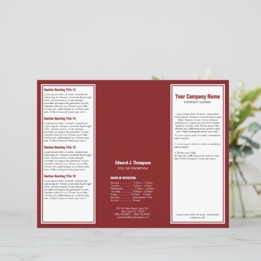 Brochure à bordure simple rouge blanc (Debout devant)