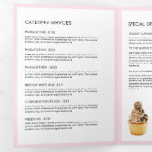 Brochure à la carte de la boulangerie Retro Pink a (Intérieur en premier)