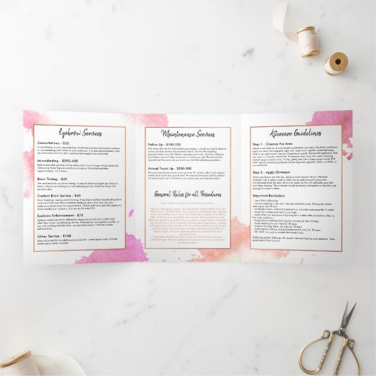 Brochure à microlames pour sourcils créatifs (Intérieur)