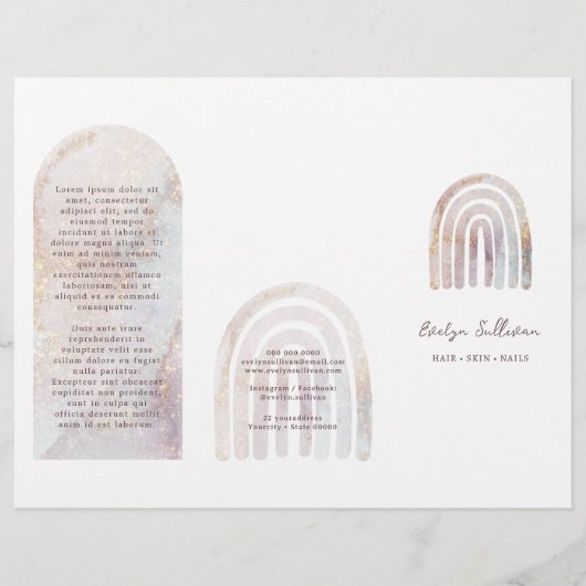 Brochure arc-en-ciel parties scintillant aquarelle (Devant)