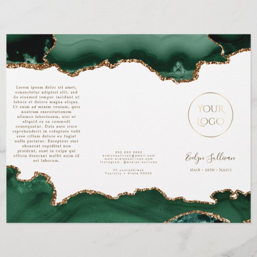 Brochure arrière - plan couleur vert émeraude (Devant)