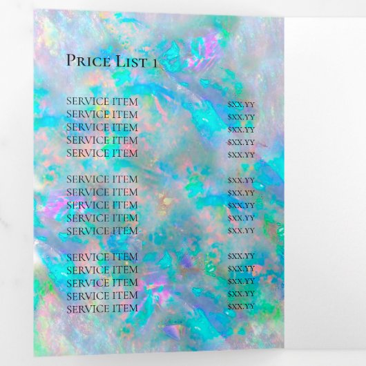 Brochure arrière - plan Opal Tri-Fold (Intérieur en premier)