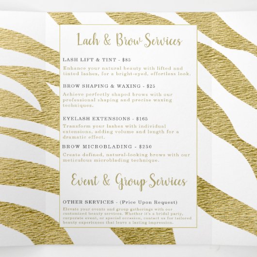 Brochure Beauté Services (Intérieur au milieu)