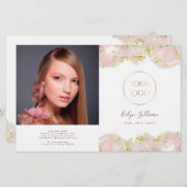 Brochure bidirectionnelle design marbré rose (Devant / Derrière)