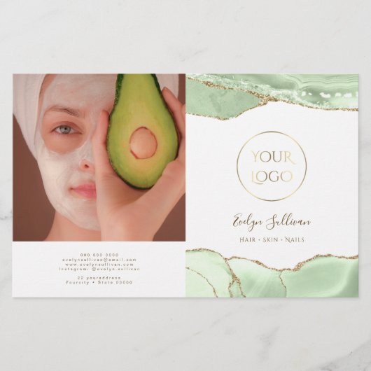 Brochure bifold agate vert Jade (Devant)