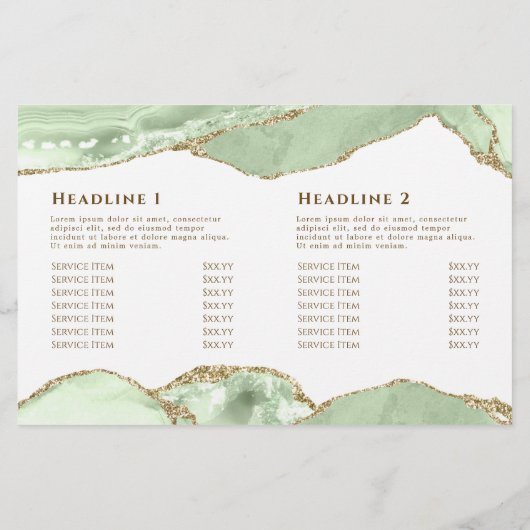 Brochure bifold agate vert Jade (Dos)