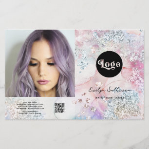 Brochure bifold parties scintillant d'aquarelle ir