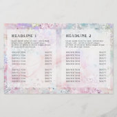 Brochure bifold parties scintillant d'aquarelle ir (Dos)