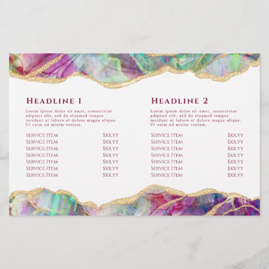 Brochure bipli design opale Fuchsia aquamarine (Dos)