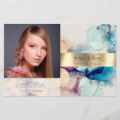 Brochure biseautée couleur or bleu pourpre (Devant)