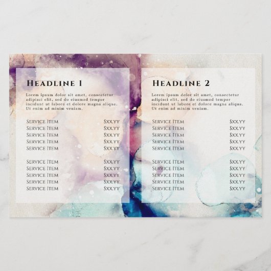 Brochure biseautée couleur or bleu pourpre (Dos)